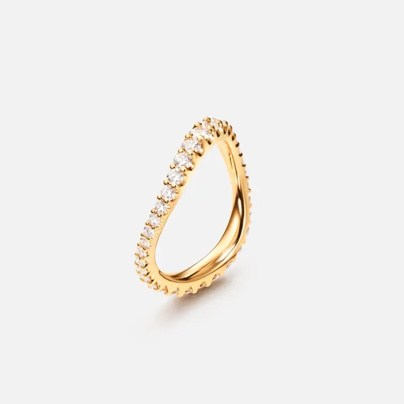 Ole Lynggaard Love Band Bred Bølge Ring 18 Kt 55