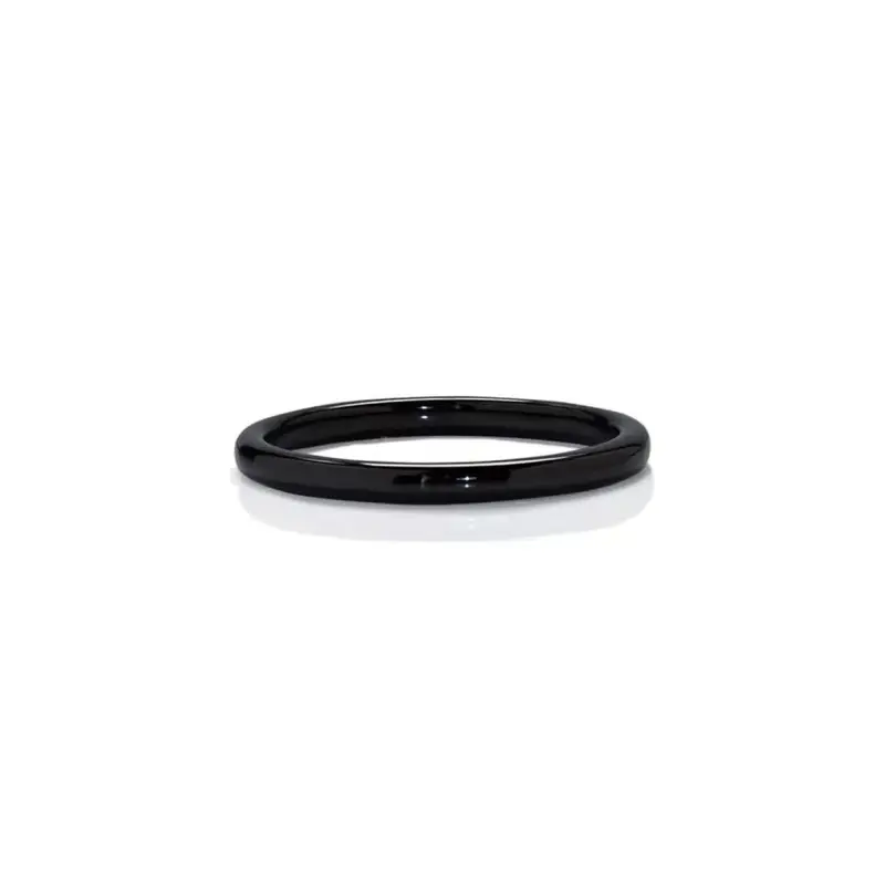 Tungstenring i Sort - Smal Design