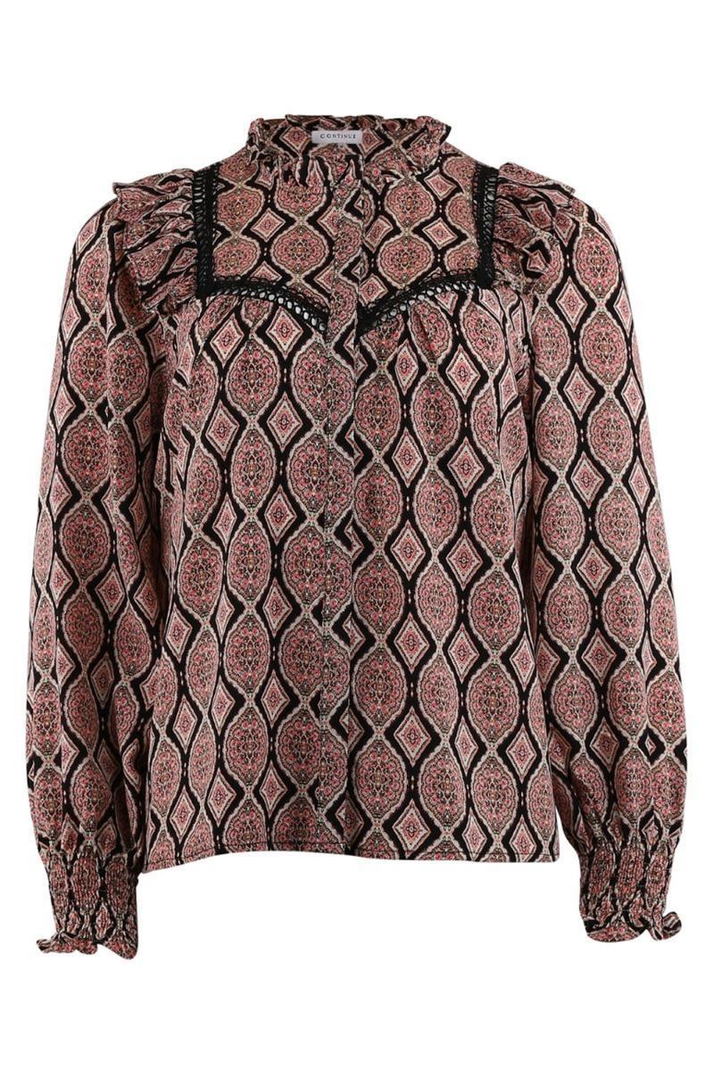 Fortsæt - Skjorte - Bodil Paisley - Sort Paisley