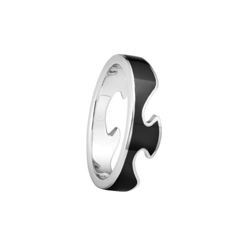 Georg Jensen Fusion Endering Sort - 18 Kt Hvidguld 54