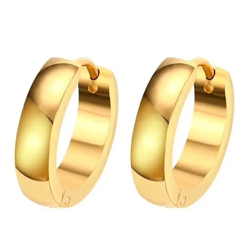 Elegant guldfarvet ørering - 1 stk, 16 mm
