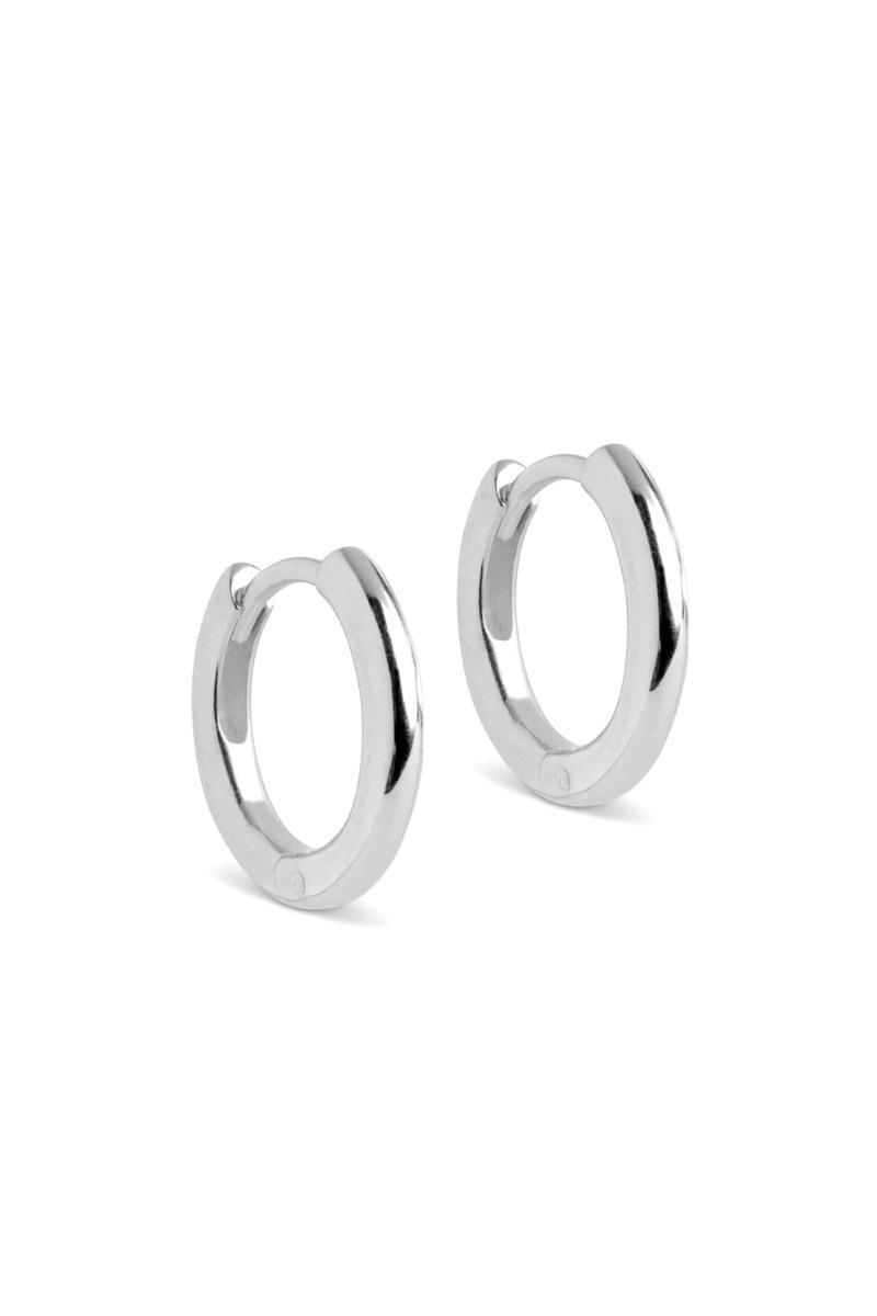 Emalje øreringe - Chunky Hoops 10 mm - Sølv