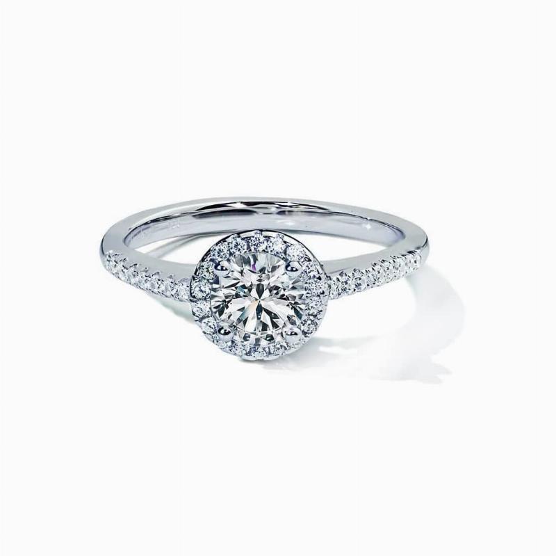 Casanova Forlovelsesring med Hvid Safir og Diamanter