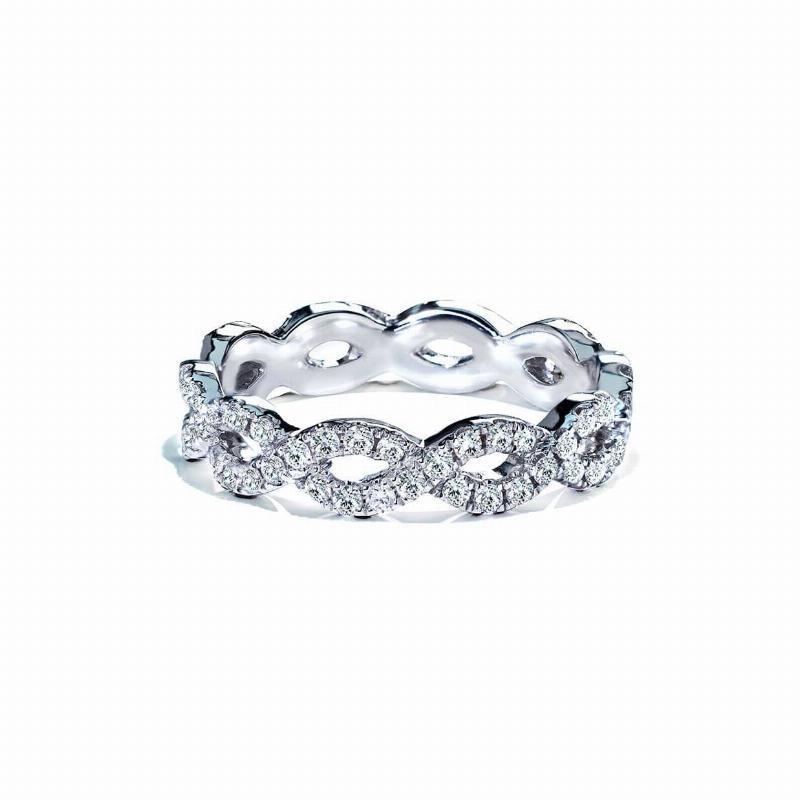 Eternity Twist Diamantring i Hvidguld