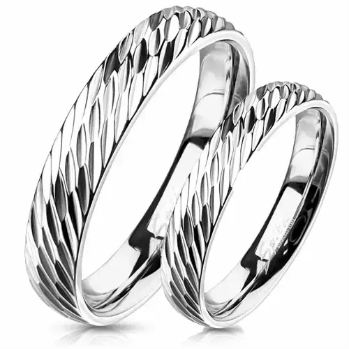 Dome Forlovelsesring i Poleret Stål