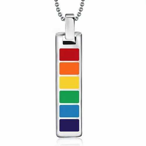 Gpride Halssmykke i Stål med Stikdesign