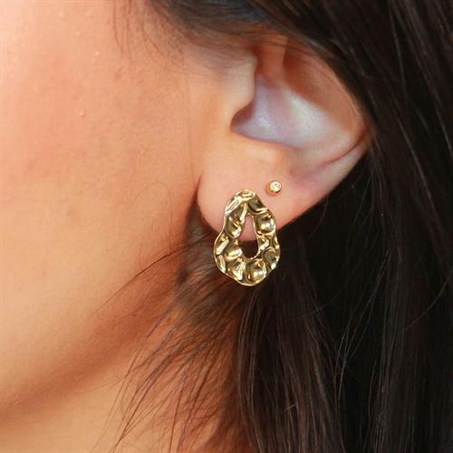 Geo ørering I Sterling 925 14k 1stk