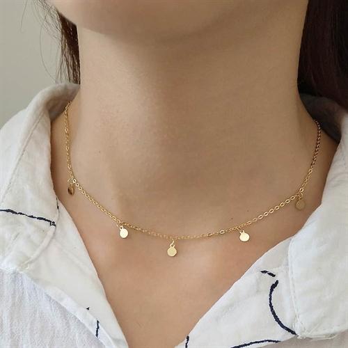 18k Forgyldt Sølv Halskæde 38cm + 5cm