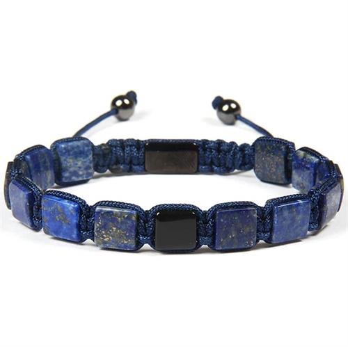 Lapisblå Lux Macrame Armbånd