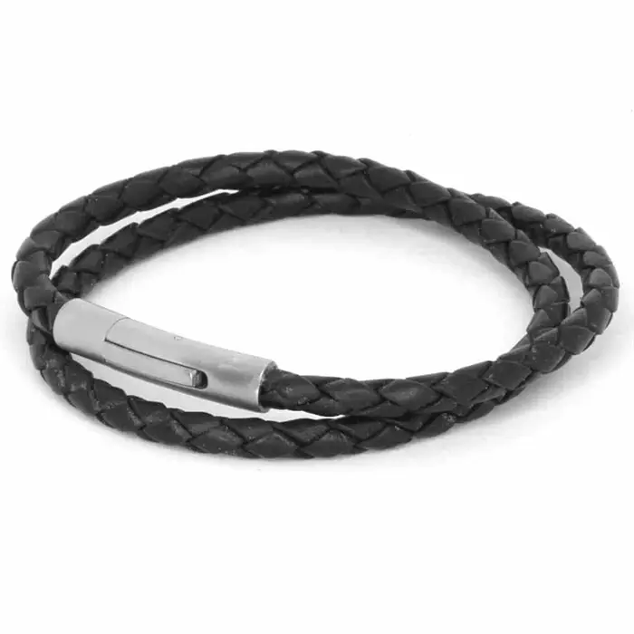 Baya 4mm Læderflettet Armbånd