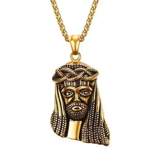 Forgyldt Halssmykke med Jesus Motiv