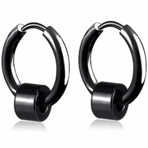 Sorte Titanium Øreringe med Padle Design