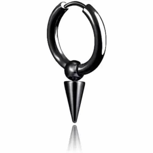 Mørk Stil Ørering i Poleret Rustfrit Stål