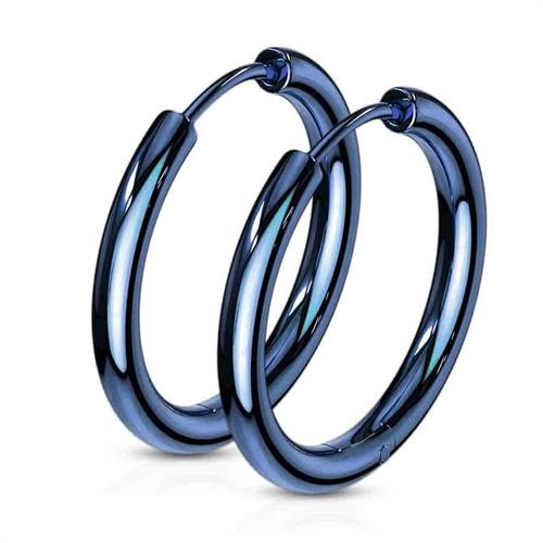Blåbelagt ørering i rustfrit stål 18mm