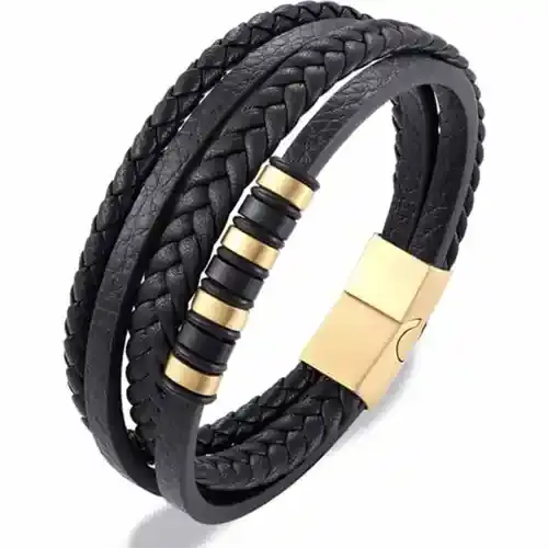 Milano Goldpl - Elegant Læderarmbånd
