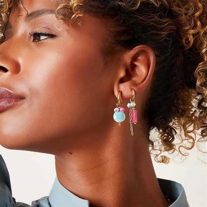 Rosa Dangle Øreringe