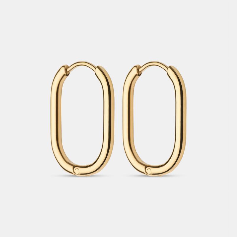 Ovale 20mm Hoops i 18k Guldbelægning