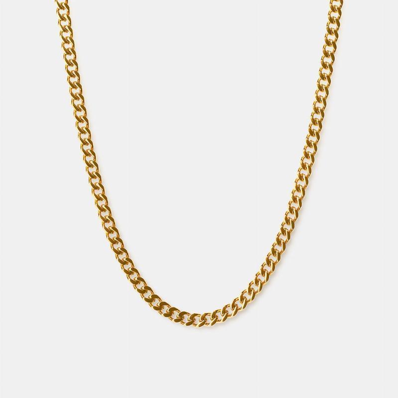 Panser Facet Halskæde 18k Guld 4mm