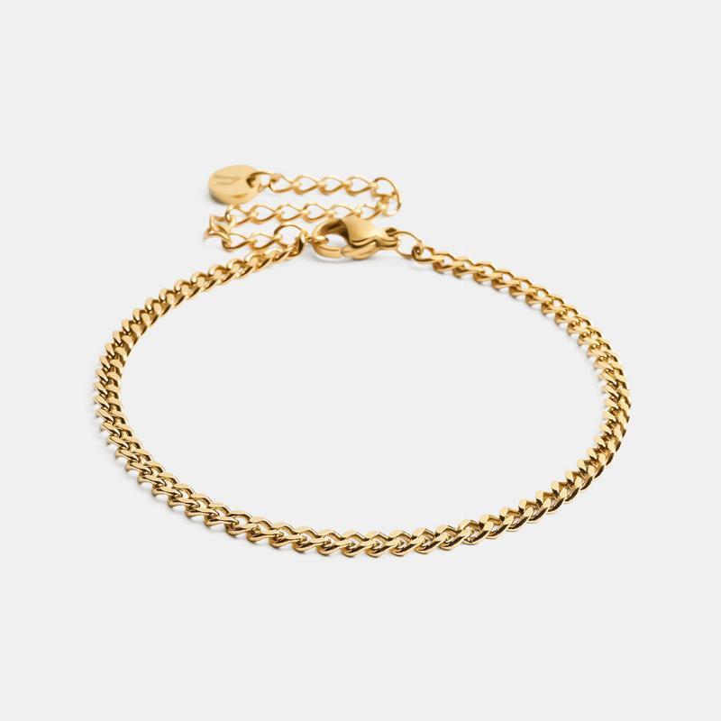Facet Armbånd i 18k Guldbelægning 3mm