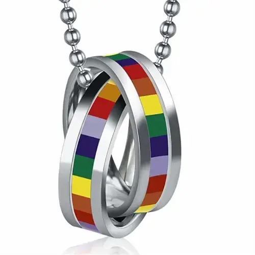 Stålvedhæng med Kæde - Pride Design