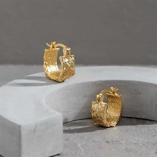 Elegant ørering i 14k forgyldt sølv