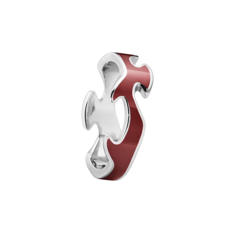 Georg Jensen Fusion Center Ring Rød - 18 Kt Hvidguld 54