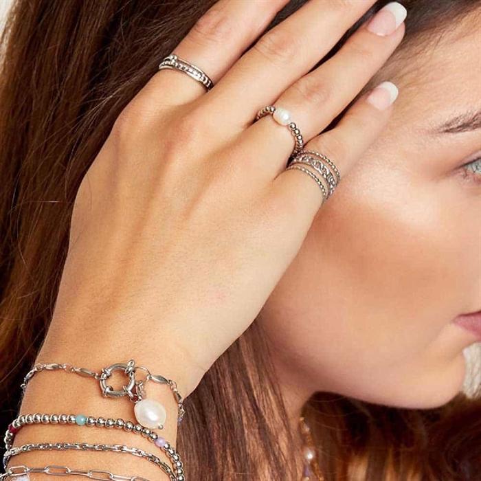 Freelove Ring med Rosa Natursten - Onesize