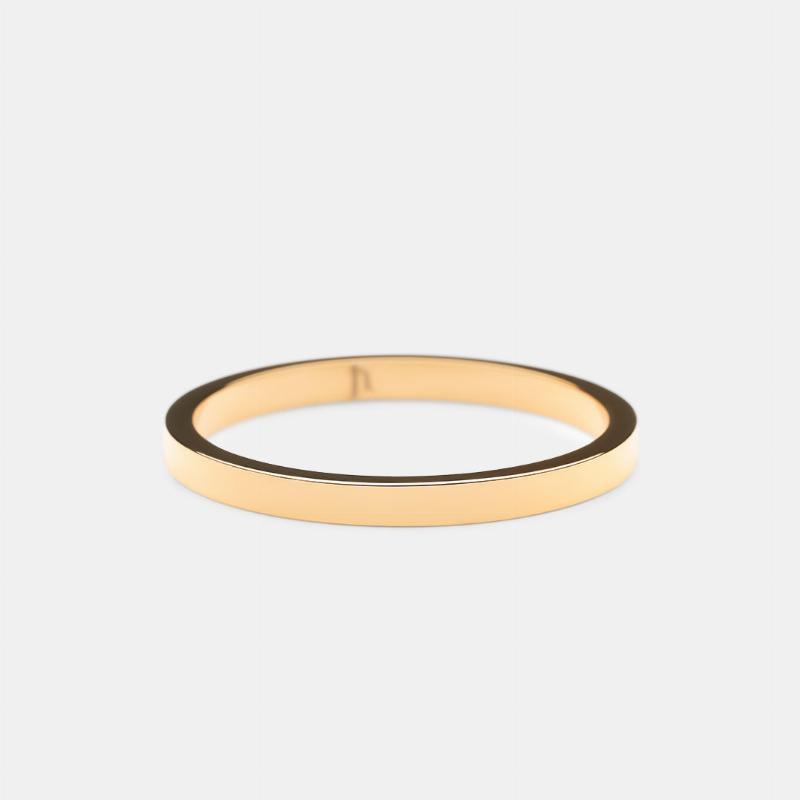 Flat Band Ring 18k Guldbelagt 2mm