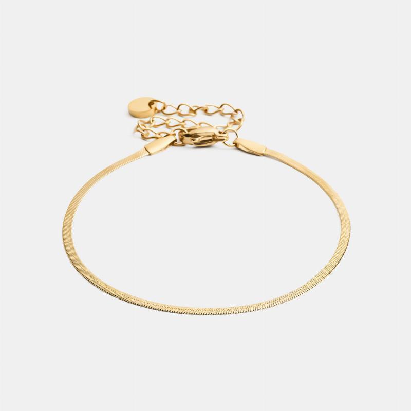 Slankt Slangearmbånd 18k Guldbelagt 2mm
