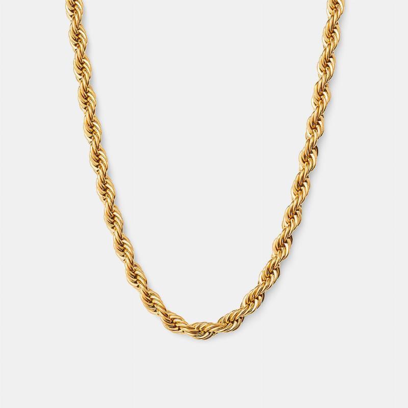 Twisted Rope Halskæde 18k Guldbelagt 4mm