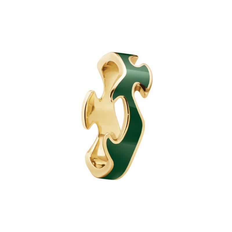 Georg Jensen Fusion Center Ring Grøn - 18 Kt, Str. 54