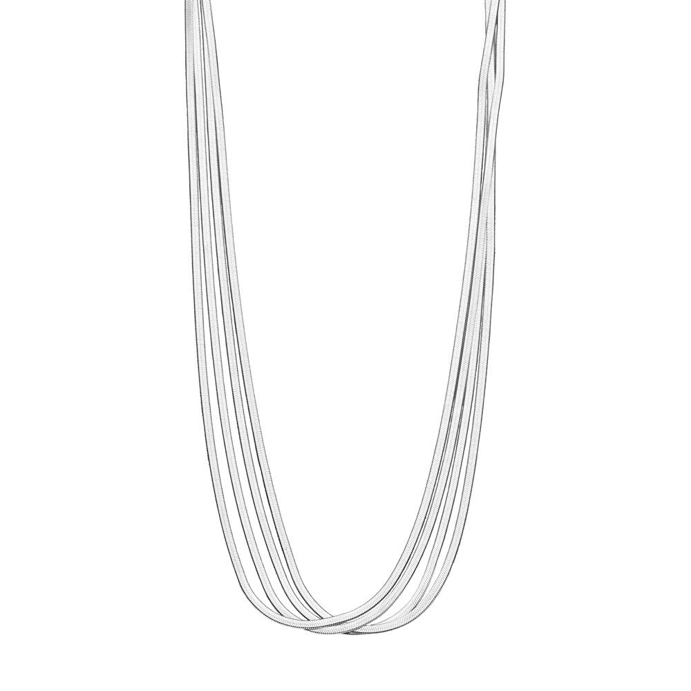 Aliartos Flad Slange Halskæde i Rustfrit Stål - Elegant Smykke