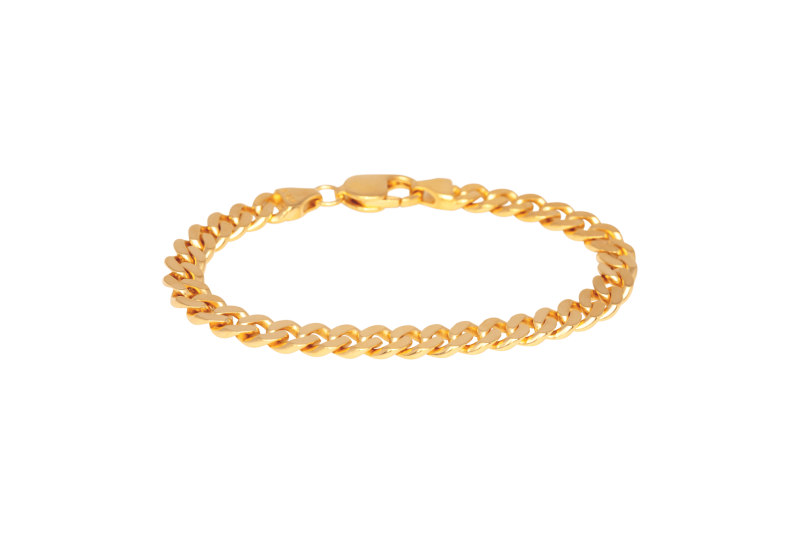 Ix Chunky Curb Matt Armbånd - Råt Design i Guld