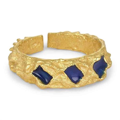 Hebe Ring i Guld med CZ Sten - Justerbar Smykkeoplevelse