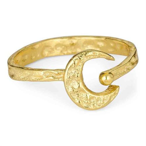 Luna Ring i Guld - Justerbar Smykke med Magisk Design