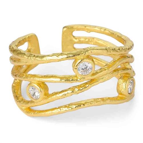 Juventas Guld Ring med CZ Sten - Elegant Smykke