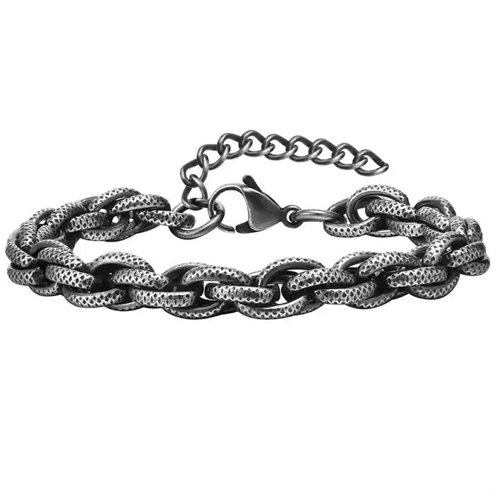 Snyde Oxyderet Herrearmbånd i Stål - Elegant Stil