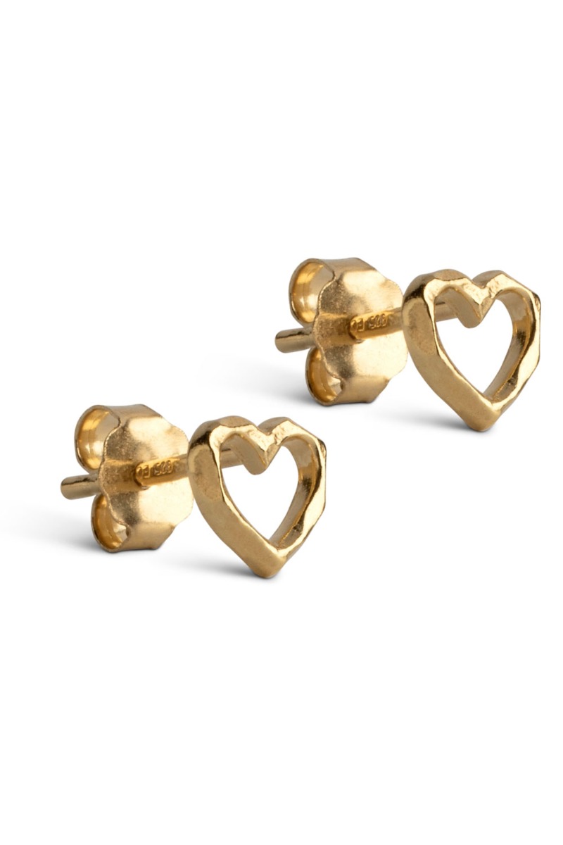 Øreringe i Guld - Organic Heart fra Enamel - Valentinsdag Tilbud