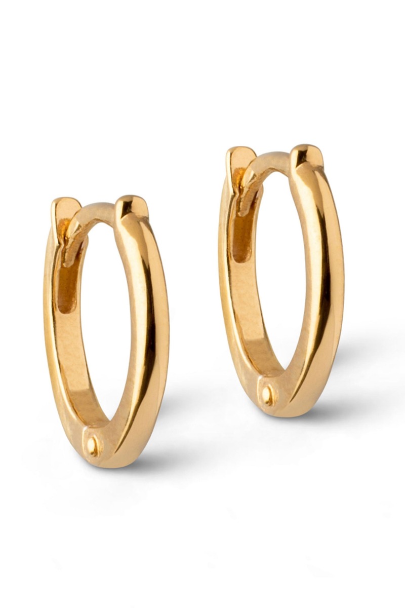 Enamel - Øreringe - Klassiske Hoops i Guld