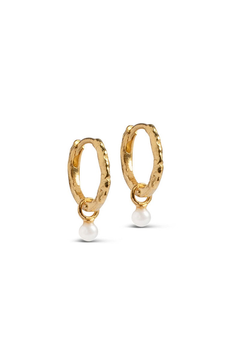 Enamel øreringe - Copenhagen Hoops med Belle Pearl