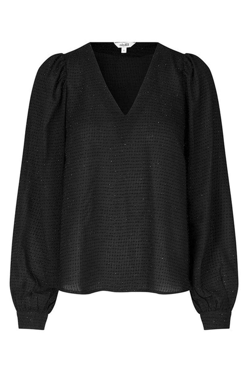 Mbym - Bluse - Addilyn-m - Sort med 3D Effekt
