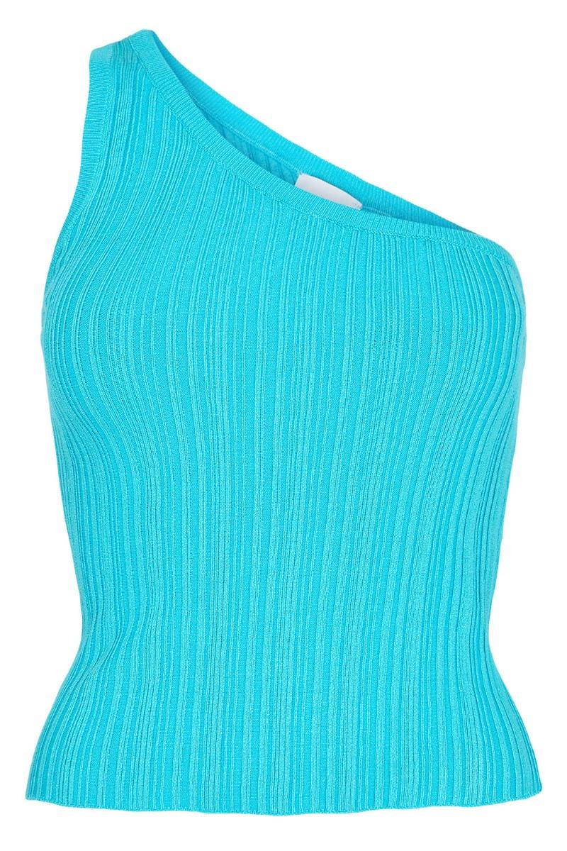 Nümph - Smuk blå top med én skulder - Scuba Blue