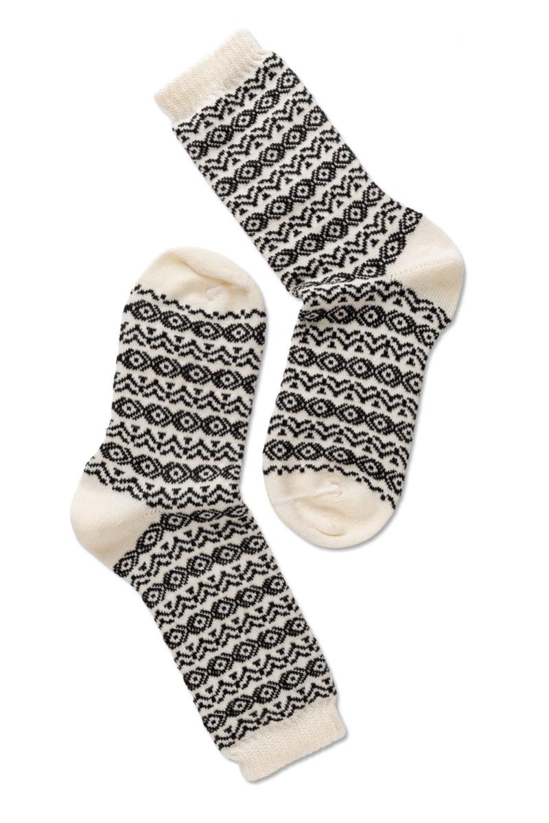 Oroblu - Varm Strømper med Mønster - Off White/Sort