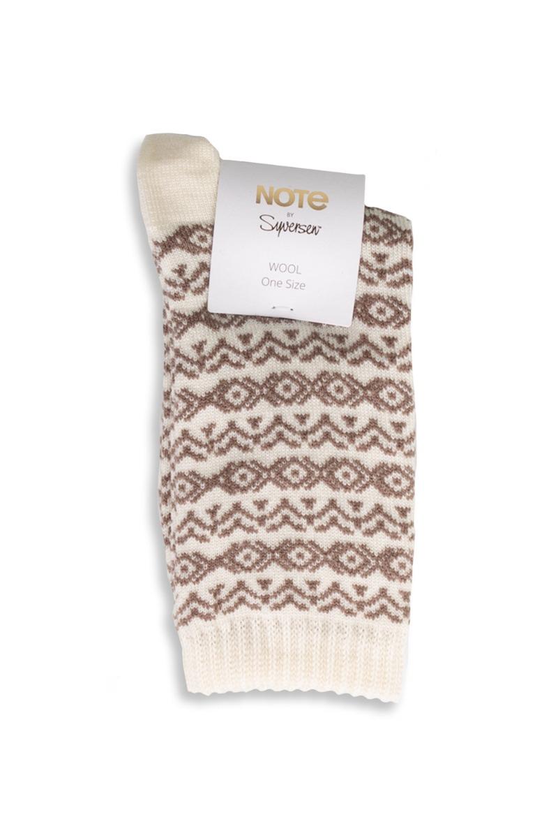Oroblu - Strømper i Uld med Mønster - Off Whitebeige