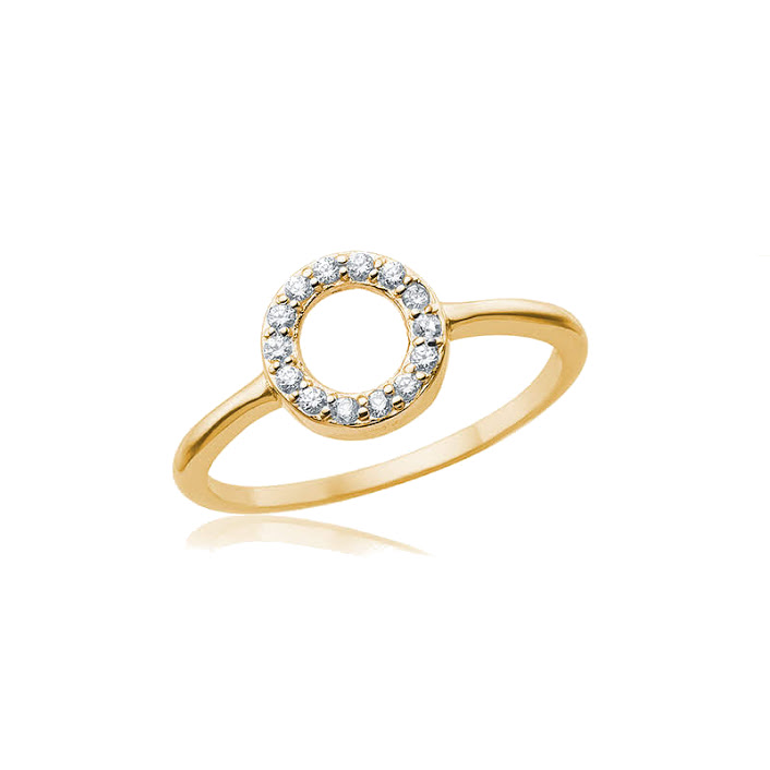Ring I Guldbelagt Sølv - 54