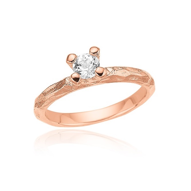 Ring I Rosaforgyldt Sølv - 56