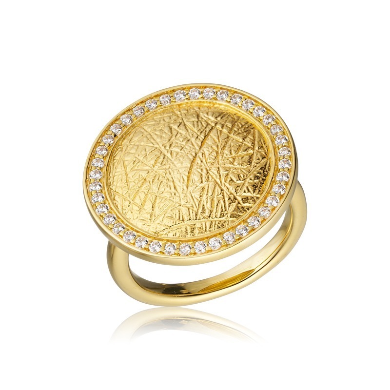 Ring I Guldbelagt Sølv - 65