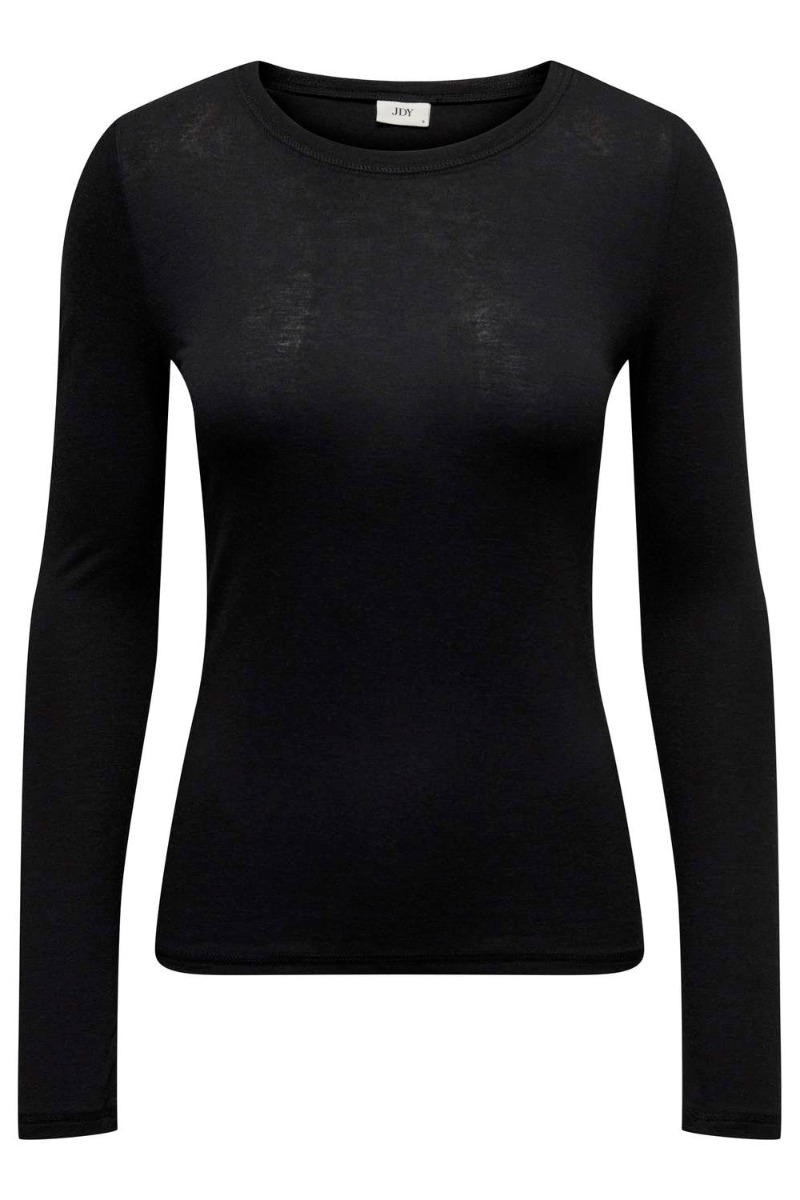 Jdy - Bluse - Jdy Suma Wool Ls O Neck Top - Black