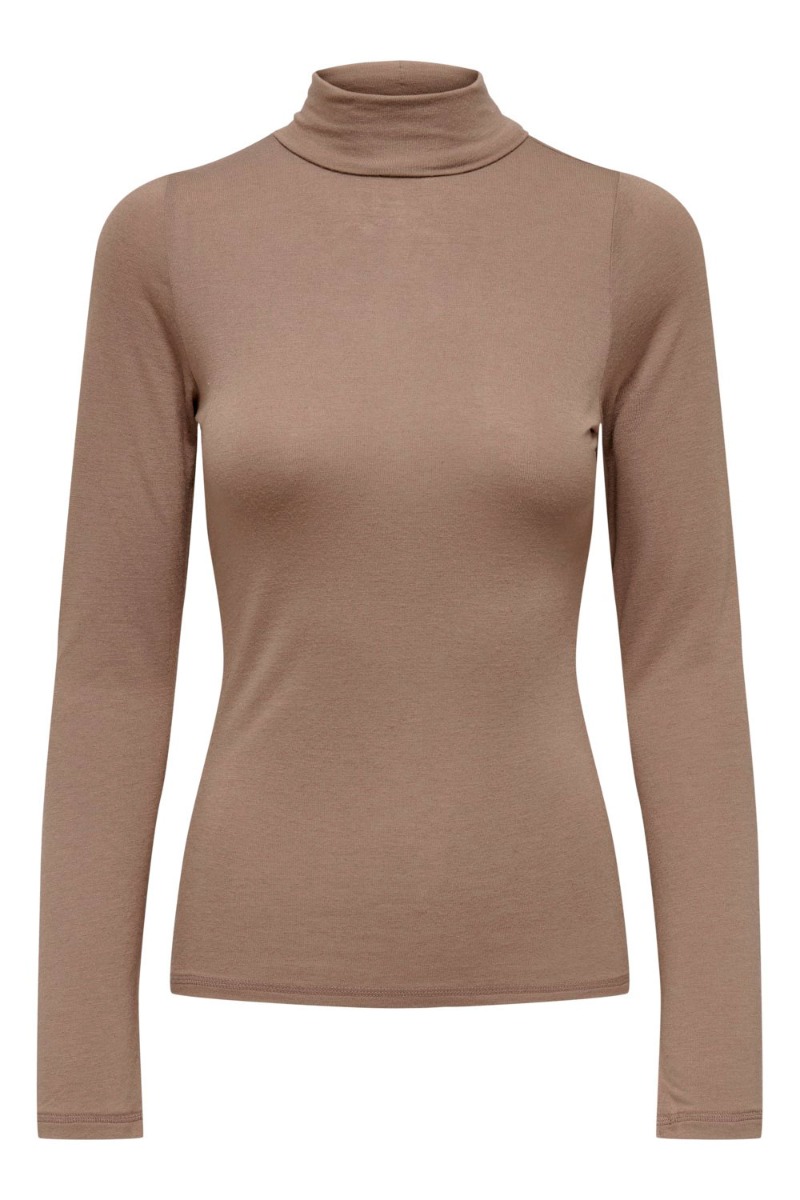?ø Jdy - Bluse - Jdy Suma Wool Ls Rollneck Top - Toasted Coconut