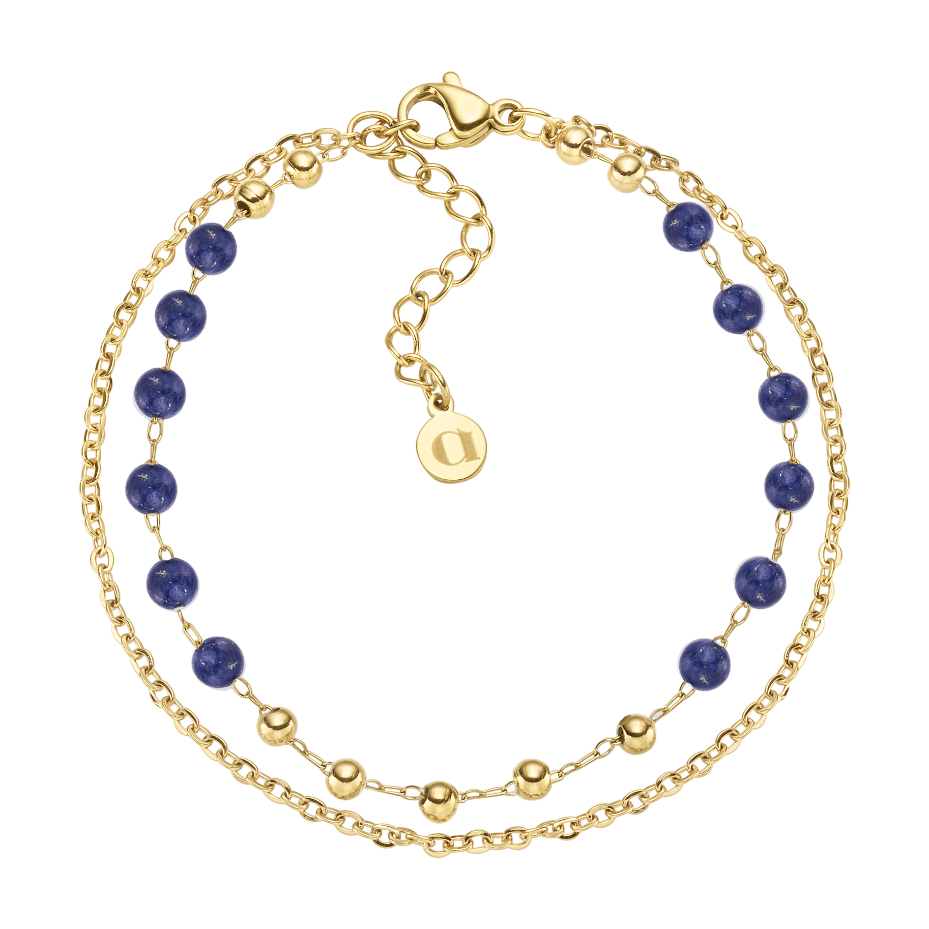 Arhms Stål Armbånd Blå Sten Forg 9110437a